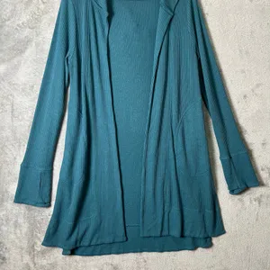 Athleta Harmony Wrap Cardigan Ribbed Borealis Green XS Comfort‎ Lounge Pockets thumbnail 2