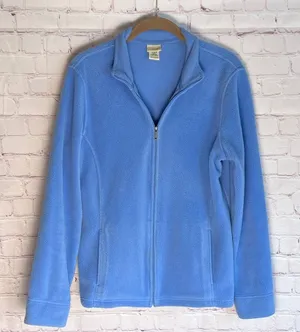 L.L. Bean Blue‎ Fleece Zip-Up Sweatshirt Woman’s Size Small thumbnail 1