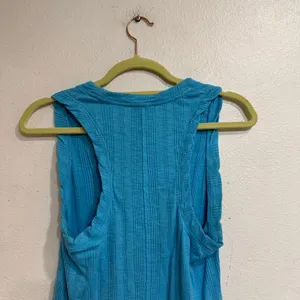 Pilcro Turquoise Blue Ribbed Scoop Neck Tank Top Sz M thumbnail 8