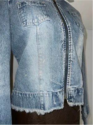 Women's Y2K 2000s Faded Glory Blue Jean Jacket M thumbnail 2