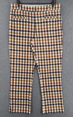 Anthropologie Essential Collection Plaid Corduroy Straight Leg Trouser Pant 12 thumbnail 1