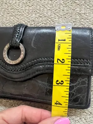 Vintage Y2K Brighton Black Leather Snap Closure Accessory with Silver thumbnail 7