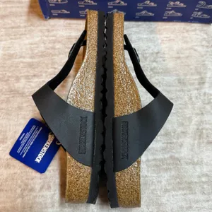 Birkenstock Gizeh 36 Womens 5 Mens 3 Black Leather Cork Sandals Regular Fit New thumbnail 3