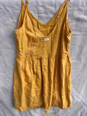 RVCA yellow strappy short sundress XS thumbnail 4
