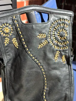 Lucky Brand Black Leather Fold Over Purse NO Shoulder Strap thumbnail 5