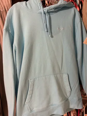 Light blue/turquoise Hollister relaxed hoodie thumbnail 1