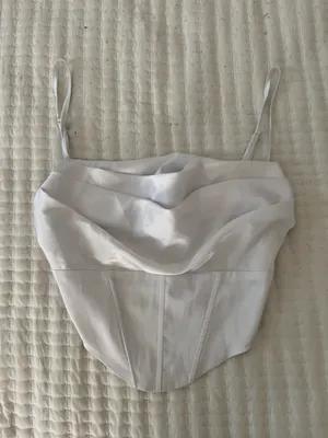 White Cowl Neck Bustier Top thumbnail 1