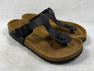 Birkenstock Gizeh Black Birko-Flor Thong Sandals Womens‎ 36 L5 Made in Germany thumbnail 1