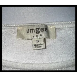 Umgee‎ Ruffle Hem Top Womens Small Ivory Cotton Short Sleeve Boho Blouse thumbnail 2