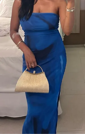 Blue Strapless Dress Size M thumbnail 1