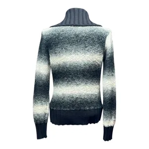 Harley-Davidson Full Zip Shawl Neck Sweater Black Gray White Silver Medium thumbnail 5