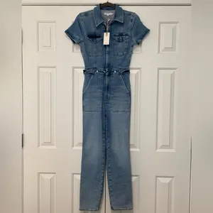 Good American Fit for Success Denim Jumpsuit Women’s size 1 thumbnail 4