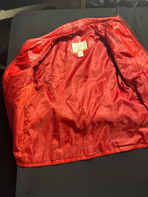 Studio Works Red Leather Zip Jacket thumbnail 3