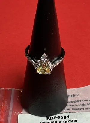 Bomb Party RBP5961 “Chasing a Dream” Lemon CZ on Rhodium Size 9 Ring NWT thumbnail 4