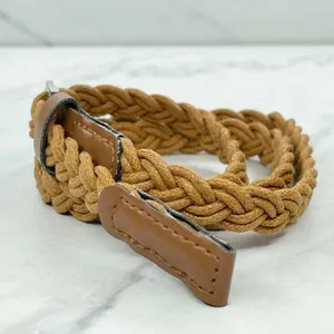 Brown Rope Braided Woven Faux Leather Trim Belt Size XS Womens thumbnail 5
