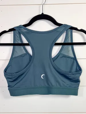 Zyia Teal Blue Leopard Bomber Bra, EUC, Size Medium thumbnail 9