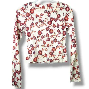NEW Free People Tilly Tea Combo Ivory Floral Button Front Cotton Long Sleeve Top thumbnail 7