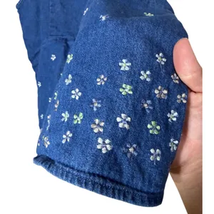 Anchor Blue Vintage Denim Floral Embroidered‎ Tank Top M Blue 90s thumbnail 3