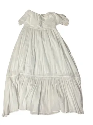 MAJORELLE White Selvaggia Midi Dress Tiered Ruffle Off The Shoulder Size Medium thumbnail 7