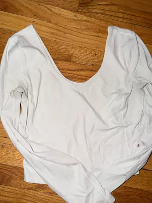 lululemon athletica White Long Sleeve Scoop Neck Top thumbnail 1
