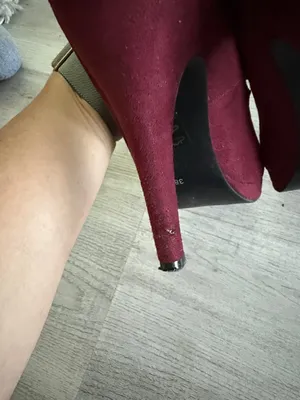 Transit Wine Faux Suede Mary Jane Heels with Buckle Size 7.5 thumbnail 7