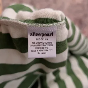 Alice Pearl Brooklyn Weekend‎ Top in Green Stripe Size Large Womans thumbnail 8