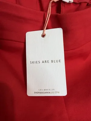 NWT Skies Are Blue Trouser Pants Elastic Waist Red Sz L (34x27) High Rise NEW thumbnail 7