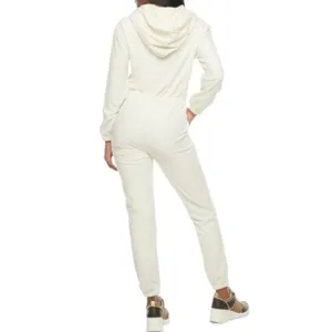 Y2K Vibes! Juicy Couture Velour hooded Jumpsuit - Cream thumbnail 6