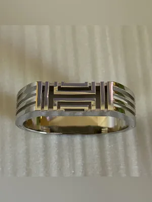 Tory Burch X Fitbit Silver Tone Metal Geometric Hinged Bangle Bracelet thumbnail 3