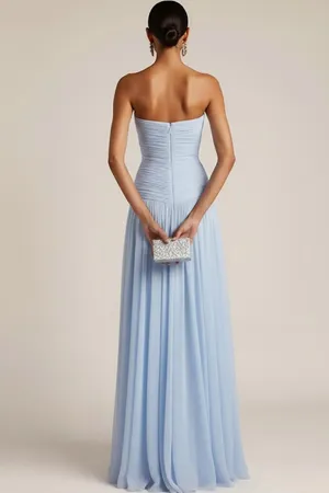 Mint Strapless Ruched Maxi Dress Green Size 2 thumbnail 4