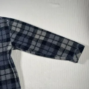 Vintage Woolrich Women’s XL Blue Plaid Fleece Pullover Long Sleeve Crewneck thumbnail 9