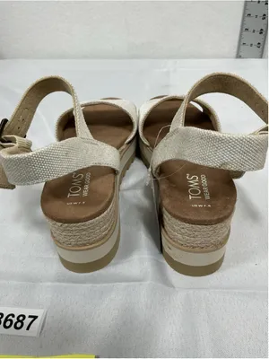 Womans New Toms Diana Strappy Platform Espadrille Wedge Sandals Size 7.5 Natural thumbnail 4