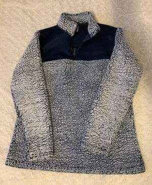 Sherpa Pullover Quarter Zip Blue Size M thumbnail 1