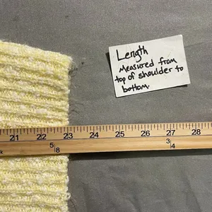 Vintage Butter Yellow Fits Size Small Sweater Cottage Boucle Knit Romantic Boho thumbnail 9