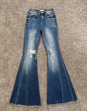 Flying Monkey Distressed Flare Jeans Blue Size 24 thumbnail 1