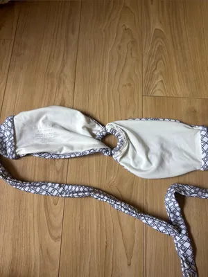 White Geometric Bandeau Bikini Top with Center Ring Size M thumbnail 2