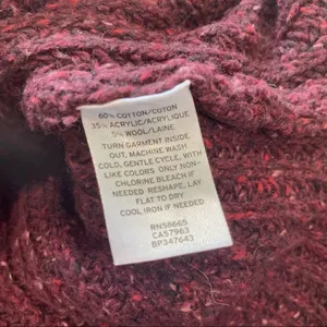 BP‎ | Turtleneck Chunky Cozy Knit Sweater Burgundy thumbnail 5