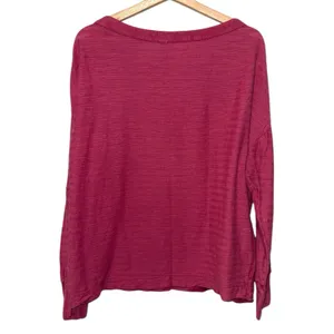 By Anthropologie‎ Top Women XL Dolman Sleeve Boat Neck Pink Textured Long Sleeve thumbnail 2
