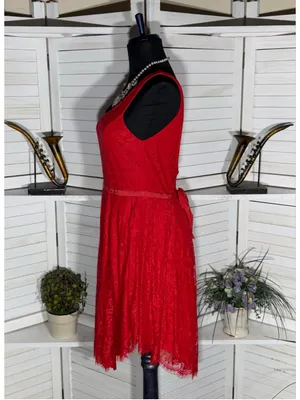 Y2K style babydoll mini dress lace backless pinup coquette whimsical romantic M thumbnail 3