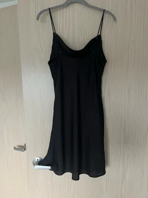Abercrombie and Fitch Black Slip Dress with Cowl Neckline Sz Medium thumbnail 2