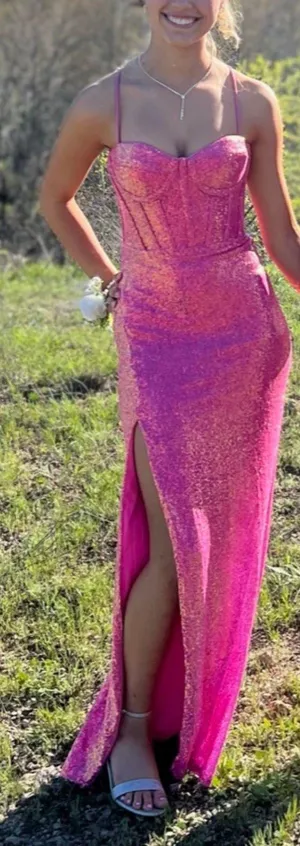 PromGirl Pink Sequin Prom / Formal Dress thumbnail 1
