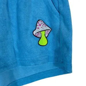 NWT Fabletics Terry Short Short Solid Blue Mushroom Patch Lounge Size S 6 thumbnail 3