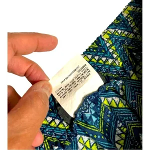 BCX Chevron Print Wide Leg Pants Blue Green Yellow Boho Festival L thumbnail 7