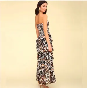 NWT Avec les filles Bali Garden midi dress Size Large thumbnail 2
