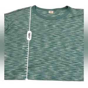 Aritzia Sunday Best Blue Green Space Dye Long Sleeve Cropped Top‎ Sz L thumbnail 7