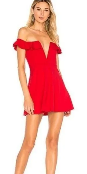 NWT Revolve Majorelle Ophelia Dress Red XS thumbnail 1