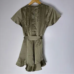 show me your mumu XS Say I Do Short Romper‎ Mass Green Satin thumbnail 5