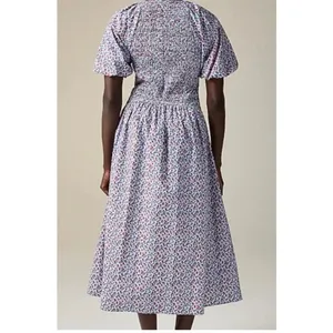 J. Crew Meadow Floral Smocked Midi Dress Cottagecore Prairie Modest Womens XL thumbnail 2