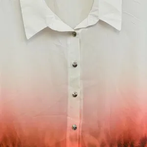 Deb Ombre Leopard Print Sleeveless Button Down Blouse Size 2X White thumbnail 2