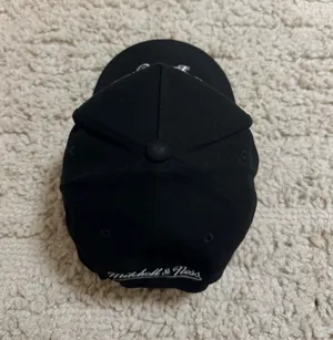 Mitchell & Ness Los Angeles Lakers Black Sketchy Pro Pinch Snapback Hat thumbnail 4